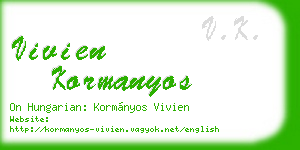 vivien kormanyos business card