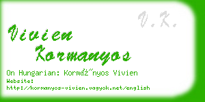 vivien kormanyos business card